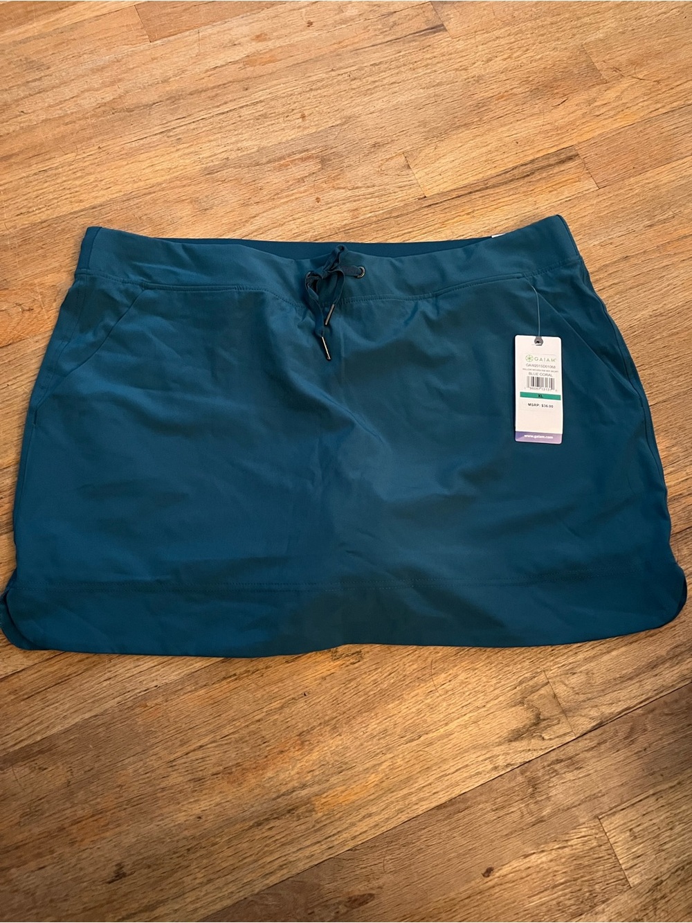 GAIAM Teal Drawstring Active Skort